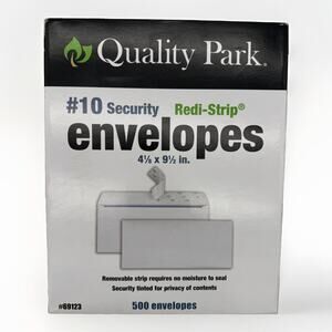 Quality Park #10 security Redi-Strip Envelopes 4 1/8 x 9 1/2 in. - 500 Envelopes